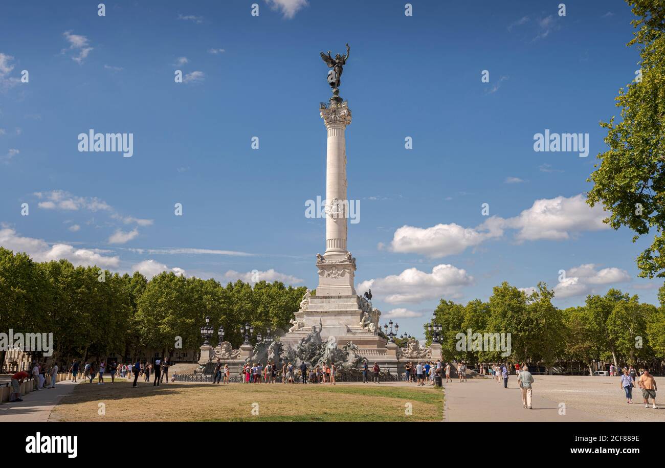 BORDEAUX, FRANCE – AUGUST 13, 2017: Monument aux Girondins in the Place des Quinconces Stock Photo