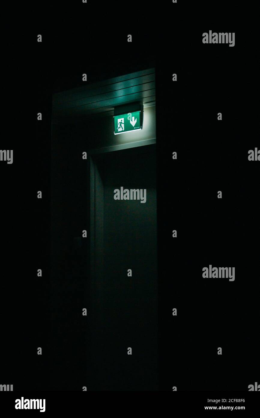 Emergency exit sign construction sign hires stock photography and