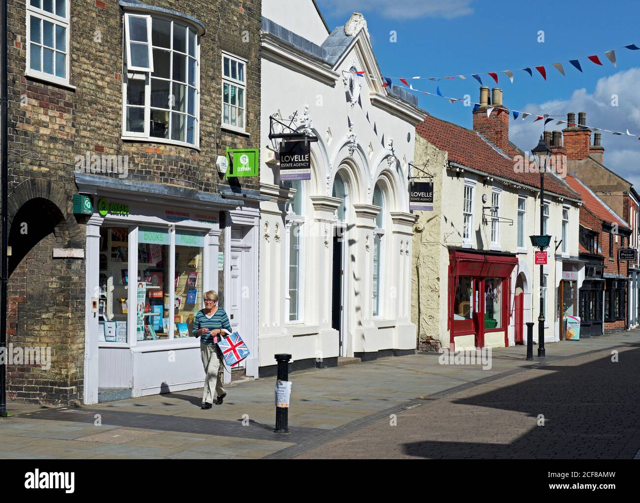 Shops on Wrawny Street, Brigg, North Lincolnshire, England UK Stock
