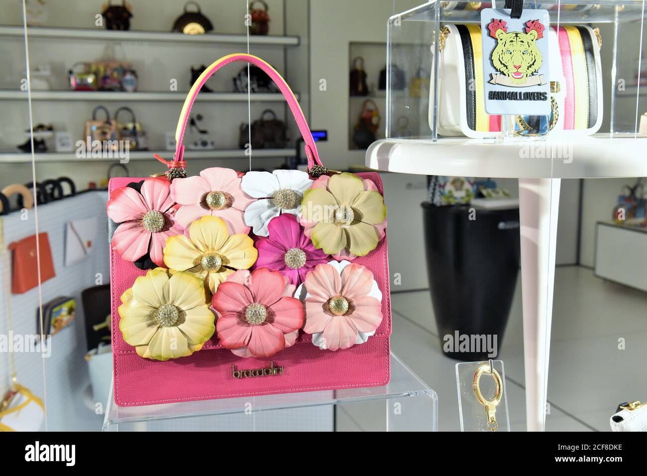 BAGS ON DISPLAY AT BRACCIALINI BOUTIQUE IN BABUINO STREET,THE CENTER OF  FASHION SHOPPING IN ROME Stock Photo - Alamy