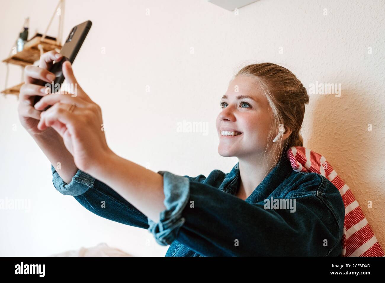 Beautiful young blonde in denim hi-res stock photography and images - Alamy