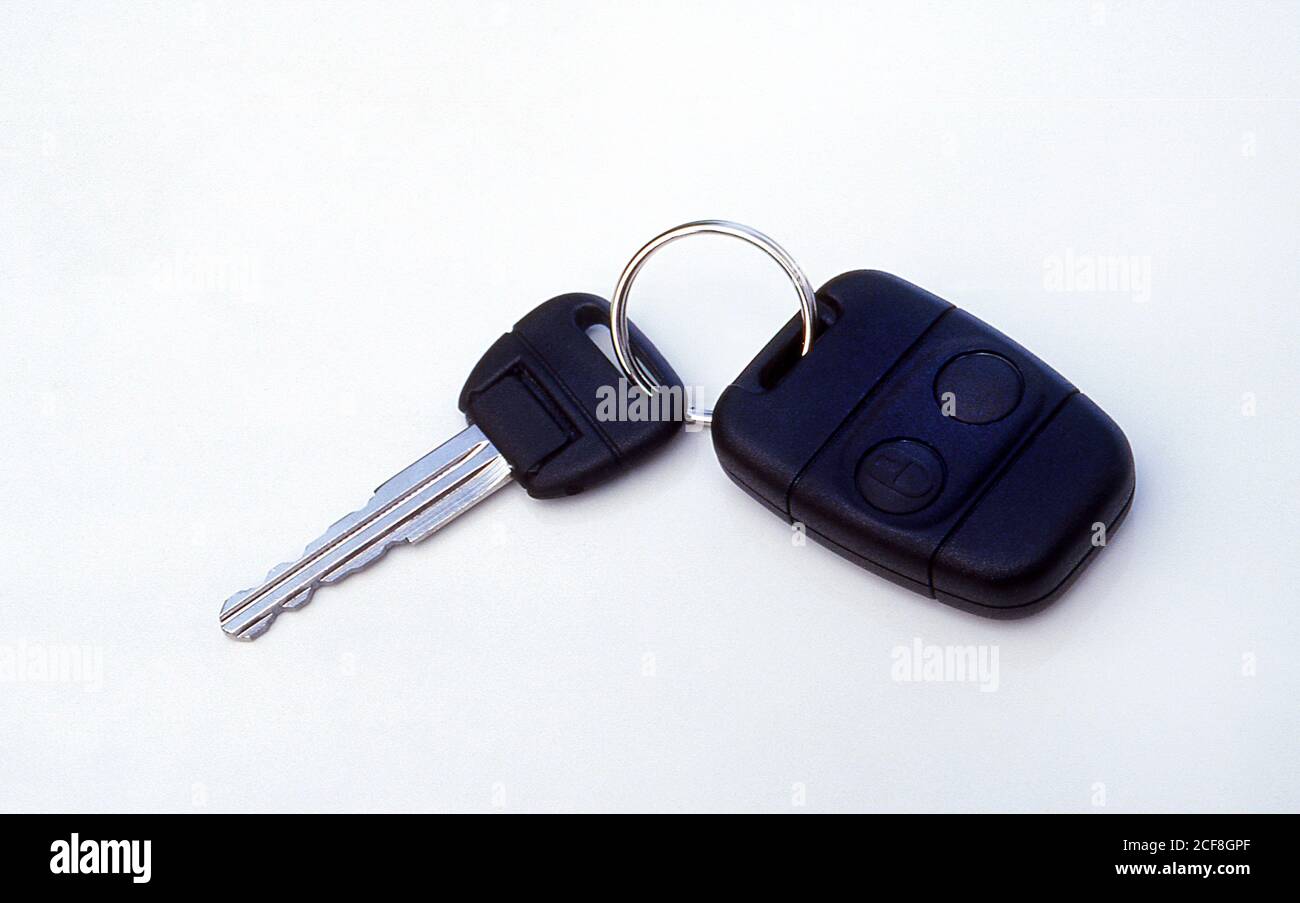 Central locking unit and ignition key hires stock photography and