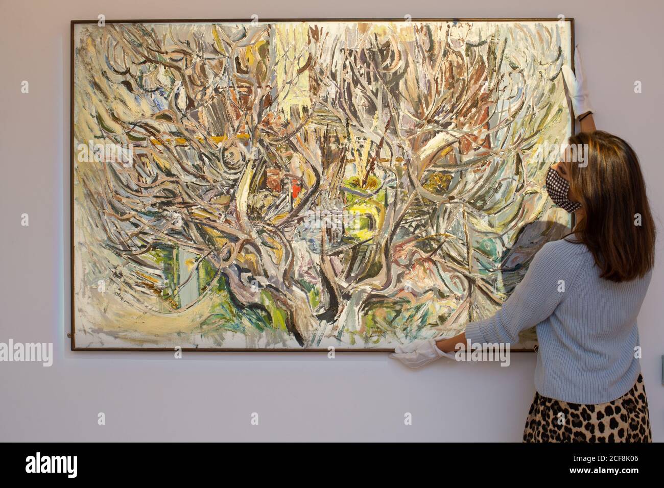 London, UK, September 4, 2020: Sotheby’s annual Irish Art sale is expected to bring around £3.2 million. It includes Patrick Swift’s Gnarled Olive Tree est. £8,000-12,000 Credit: Andy Sillett/Alamy Live News Stock Photo