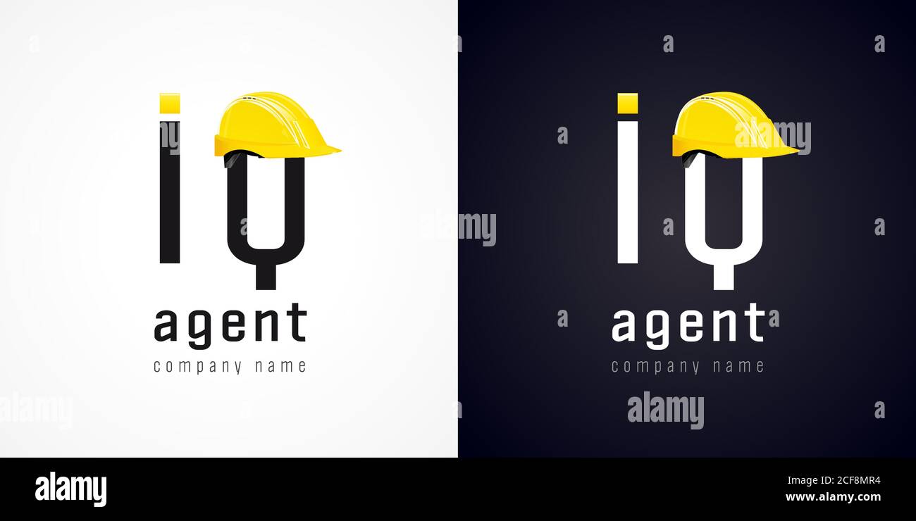 Sign of high-tech development company. IQ agent vector logo concept. Business icon. Isolated abstract graphic web design template. Identity logotype Stock Vector