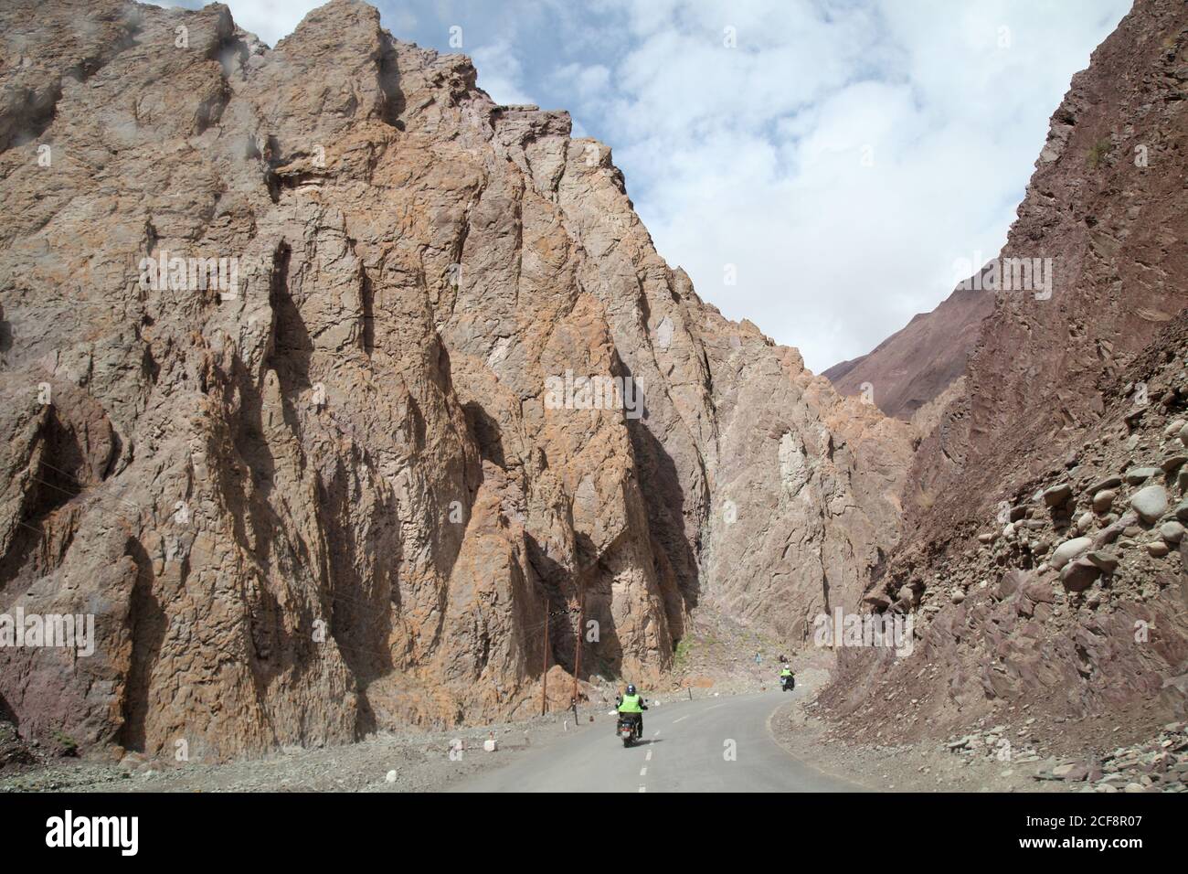 Rugged mountain terrain at Leh valley, Jammu and Kashmir Stock Photo
