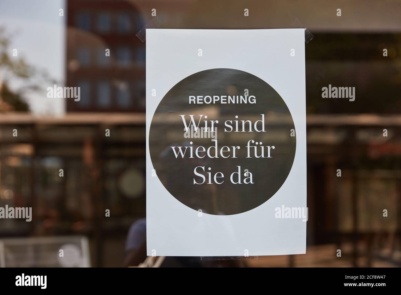 German Poster "Wir sind wieder für sie da" (We are there for you again