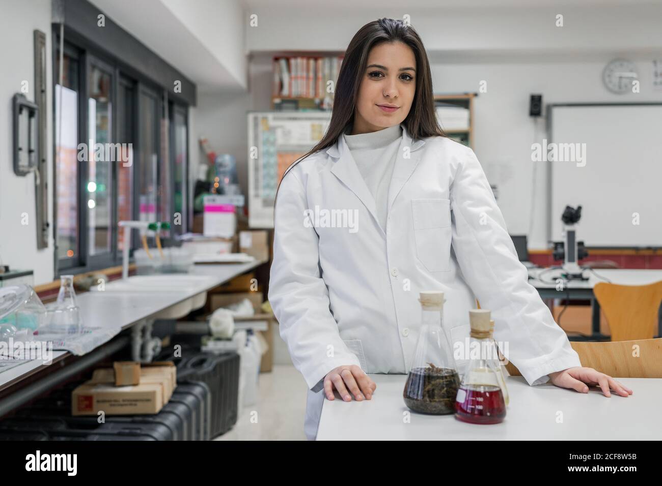 Young scientist in contemporary lab Stock Photo