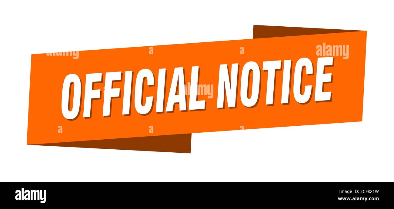 official notice banner template. ribbon label sticker. sign Stock ...