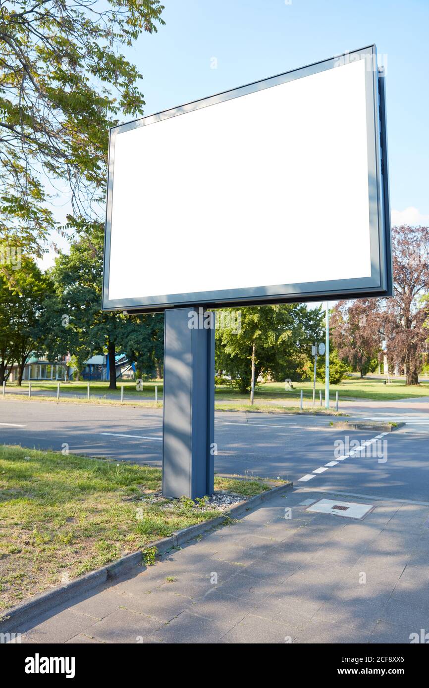 Blank Mega-Light Digital Poster Billboard Mock-Up Template on a Street Stock Photo