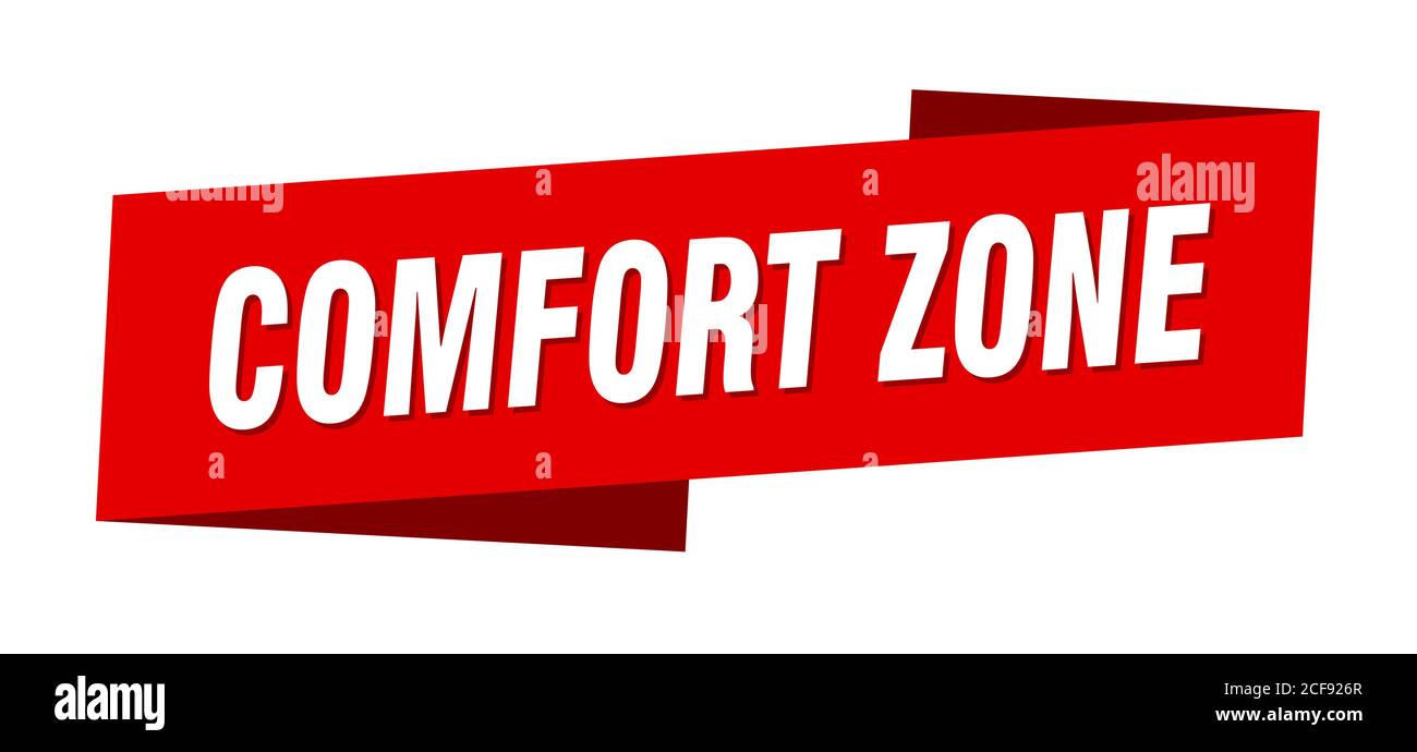 comfort zone banner template. ribbon label sticker. sign Stock Vector
