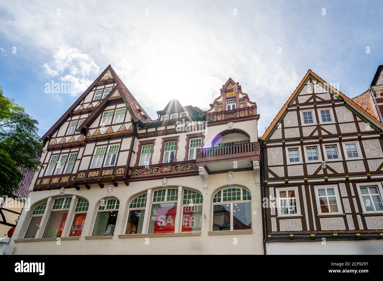 Historical timbered houses in Hameln, Germany Stock Photo Alamy