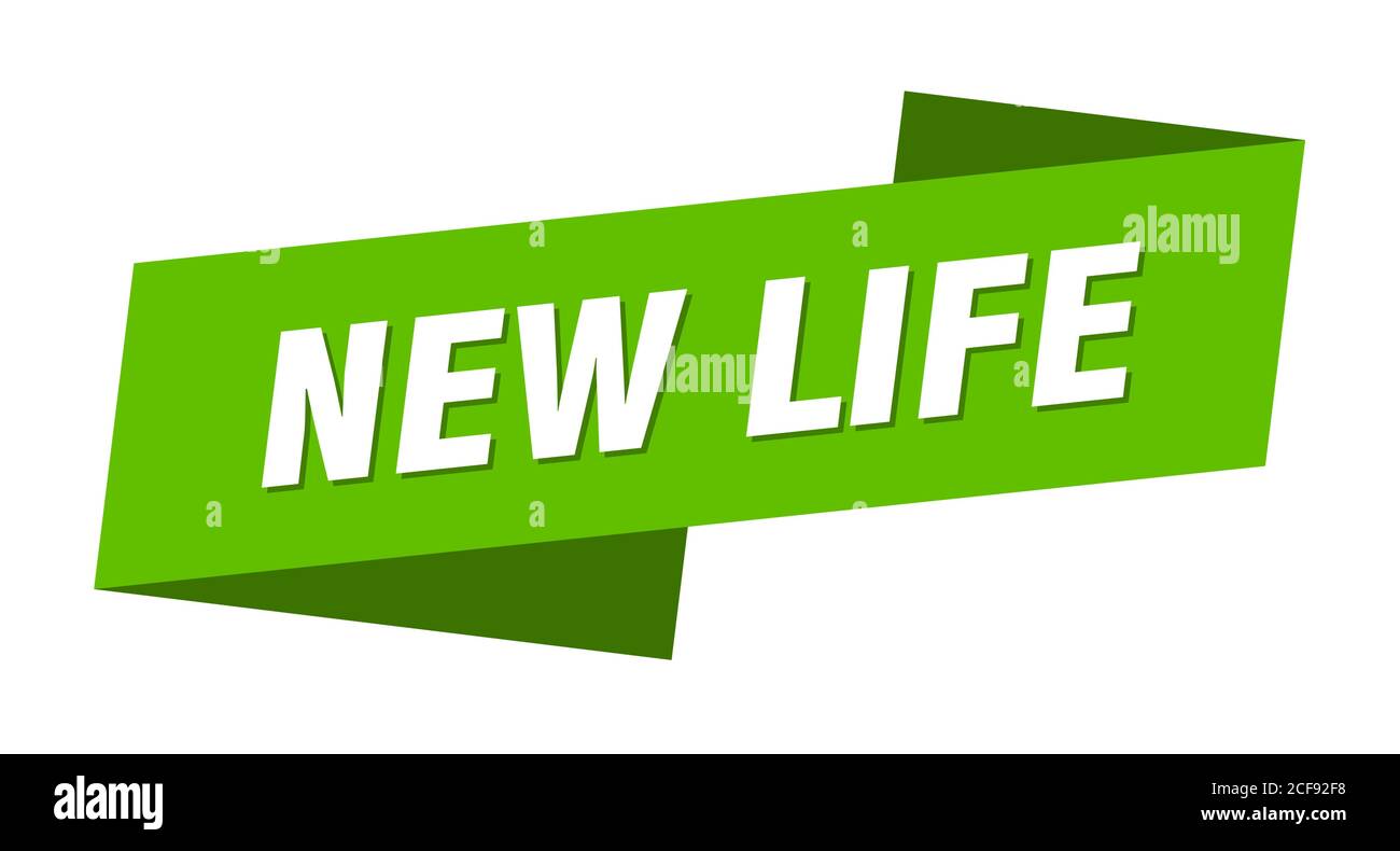 new life banner template. ribbon label sticker. sign Stock Vector Image