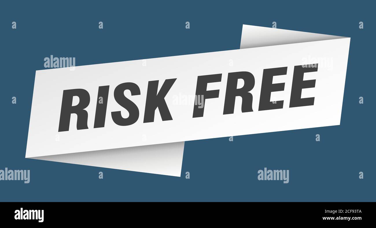 risk free banner template. ribbon label sticker. sign Stock Vector