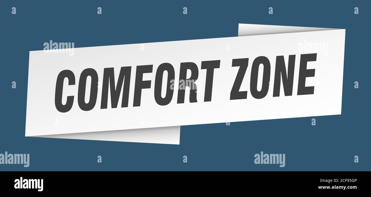 comfort zone banner template. ribbon label sticker. sign Stock Vector
