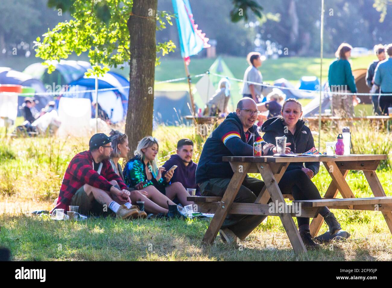 We Are Not a Festival socially distanced event in Pippingford Park - camping with a festival vibe Stock Photo