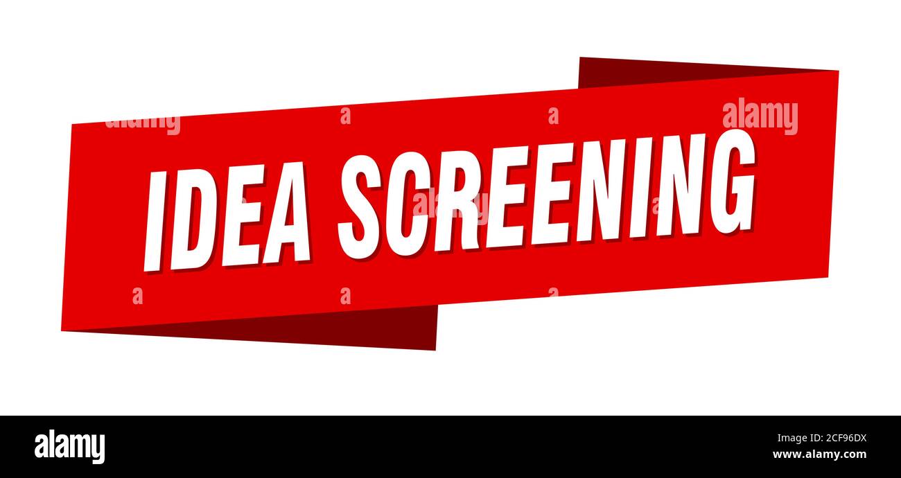 idea screening banner template. ribbon label sticker. sign Stock Vector ...