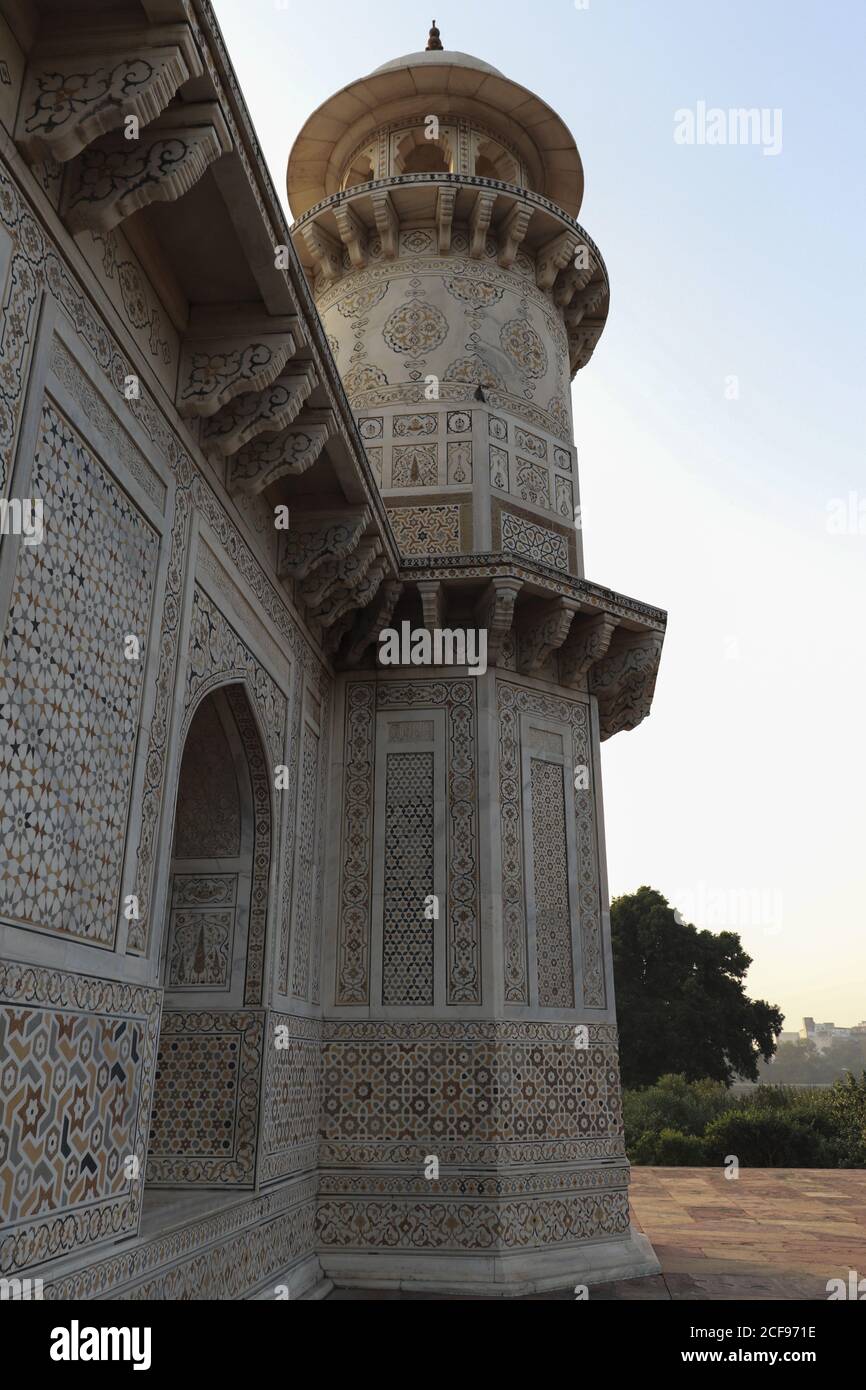 Vertical shot of the tomb of Itmad-ud-Daula in Agra, India Stock Photo