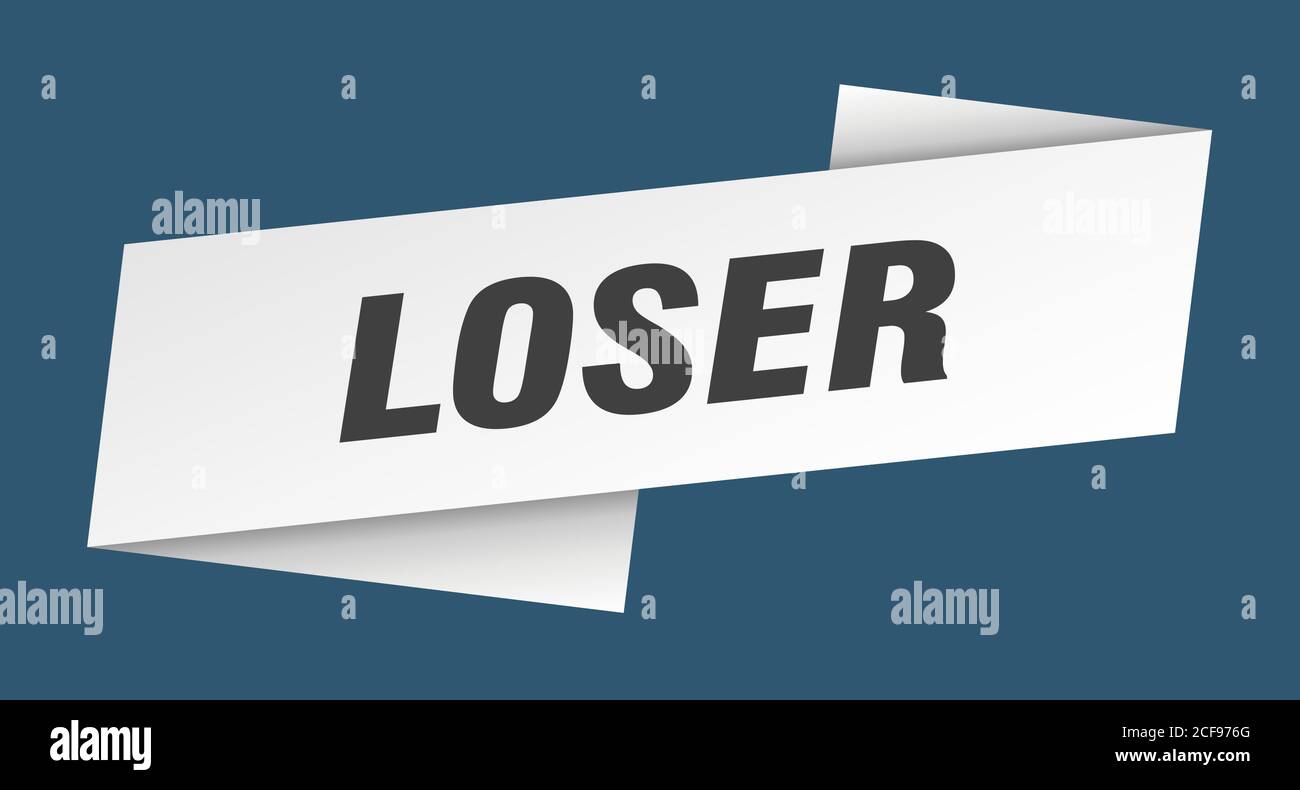 loser banner template. ribbon label sticker. sign Stock Vector Image ...