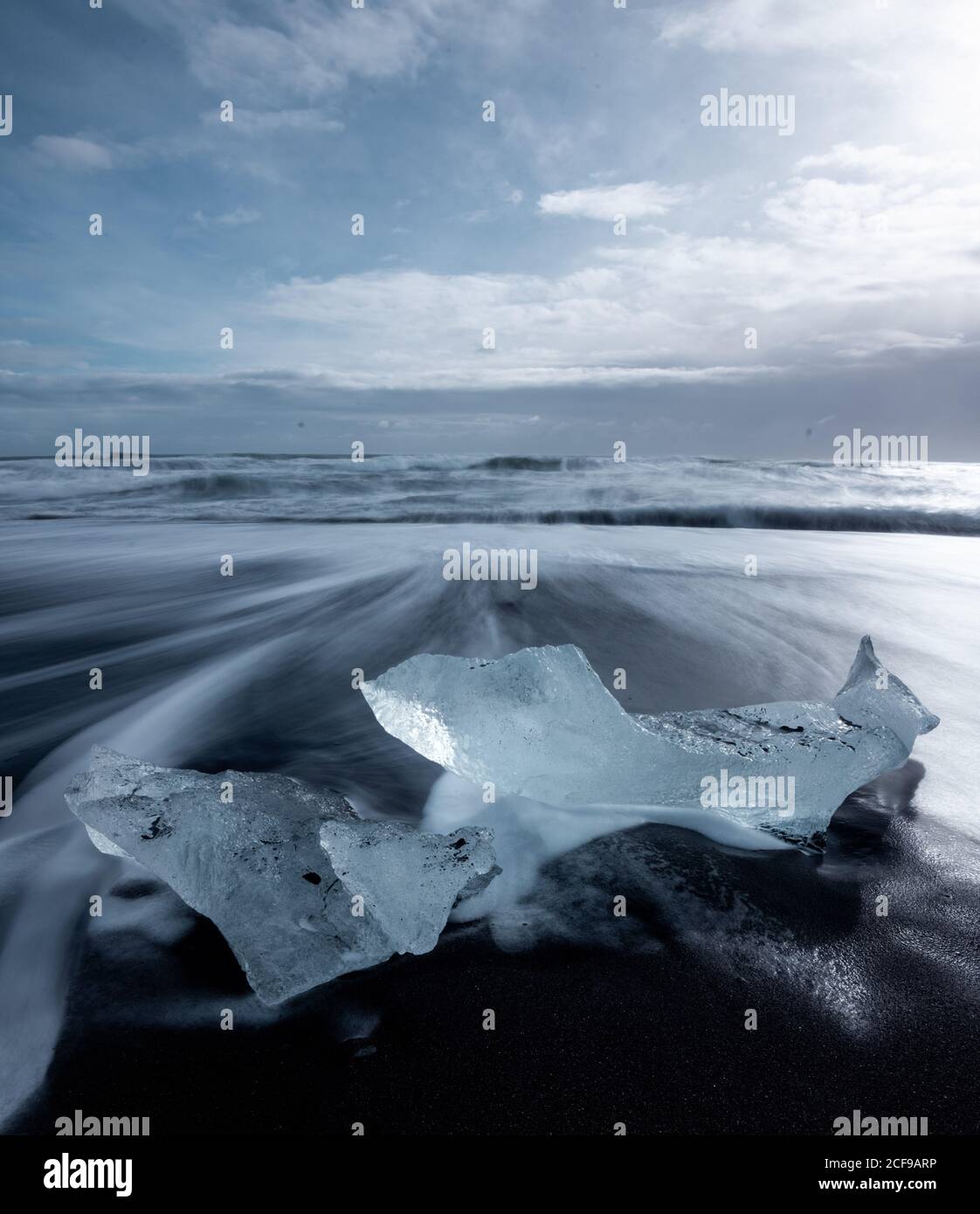 Huge block of ice on coast in diamond beach iceland stock photo alamy