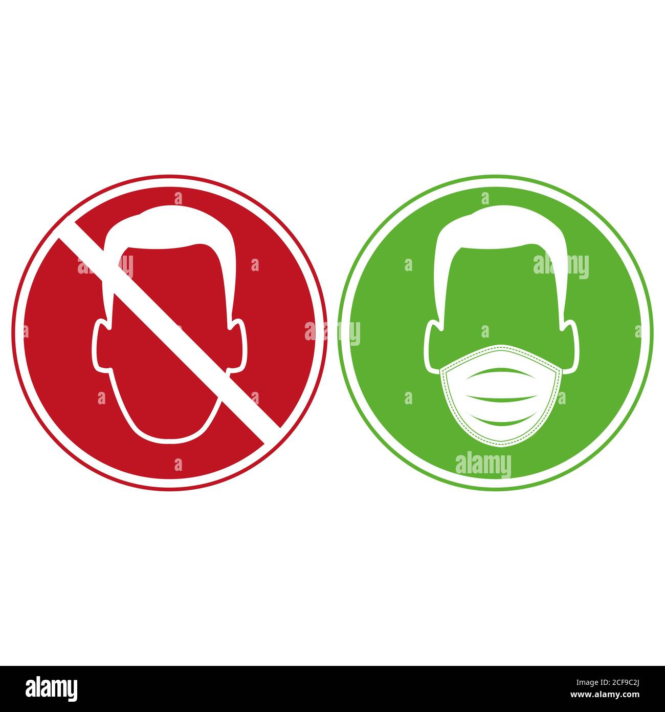 French face mask required covid 19 illustration Stock Photo Alamy