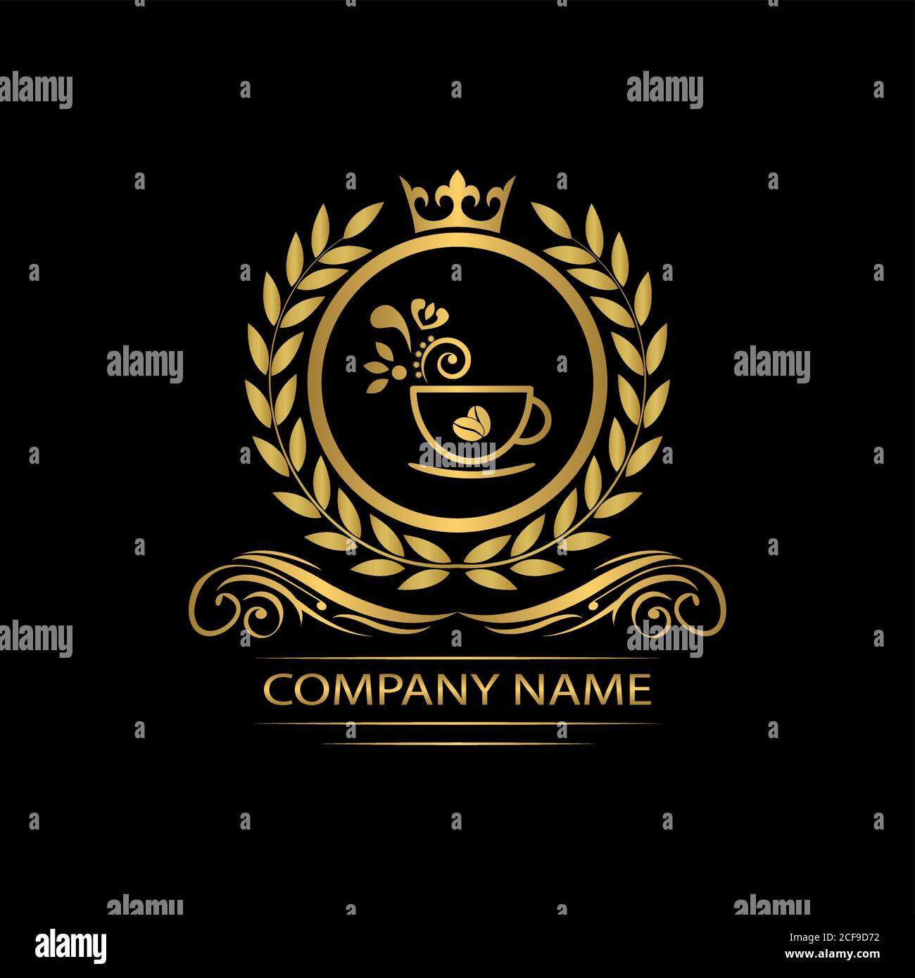 coffee logo template caffeine luxury royal vector company decorative