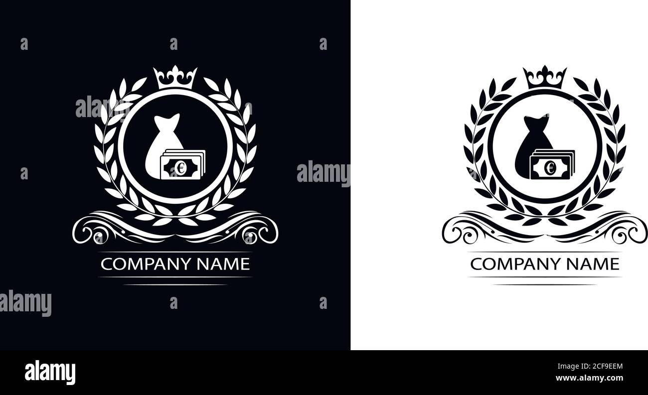money bank logo template luxury royal vector company decorative emblem