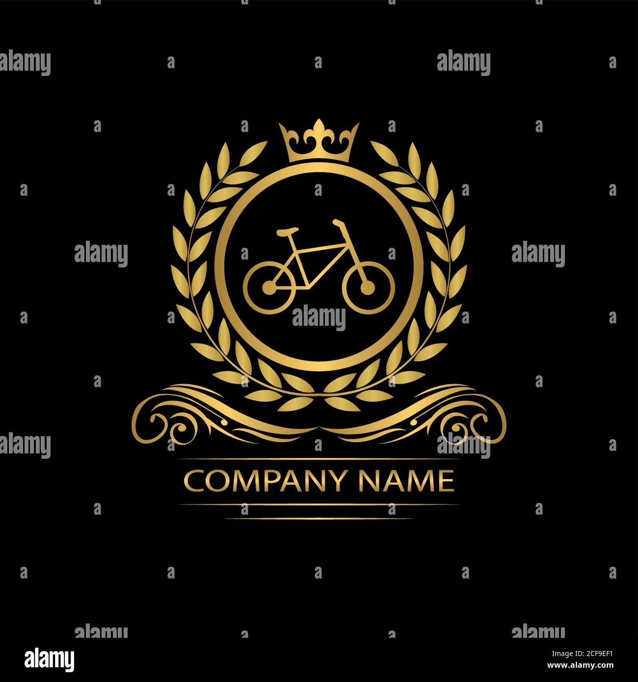 bicycle logo template luxury royal vector company decorative emblem