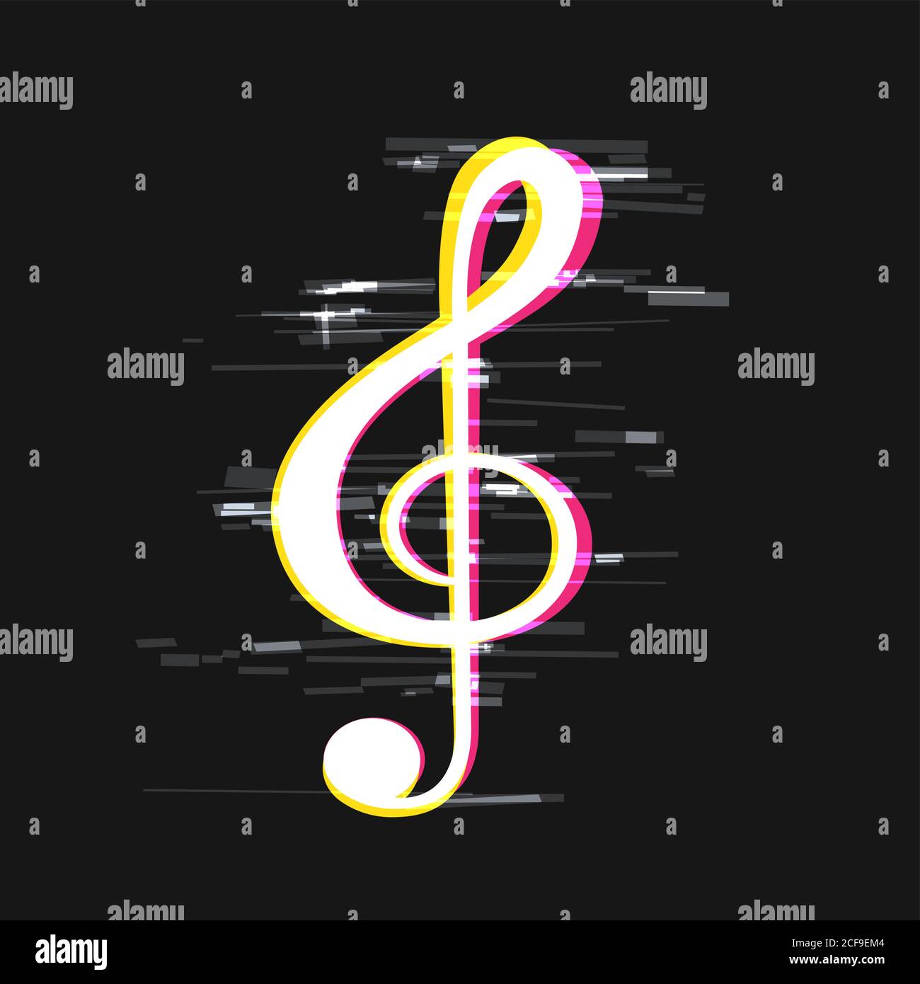 treble clef musical glitch design Stock Vector Image & Art - Alamy