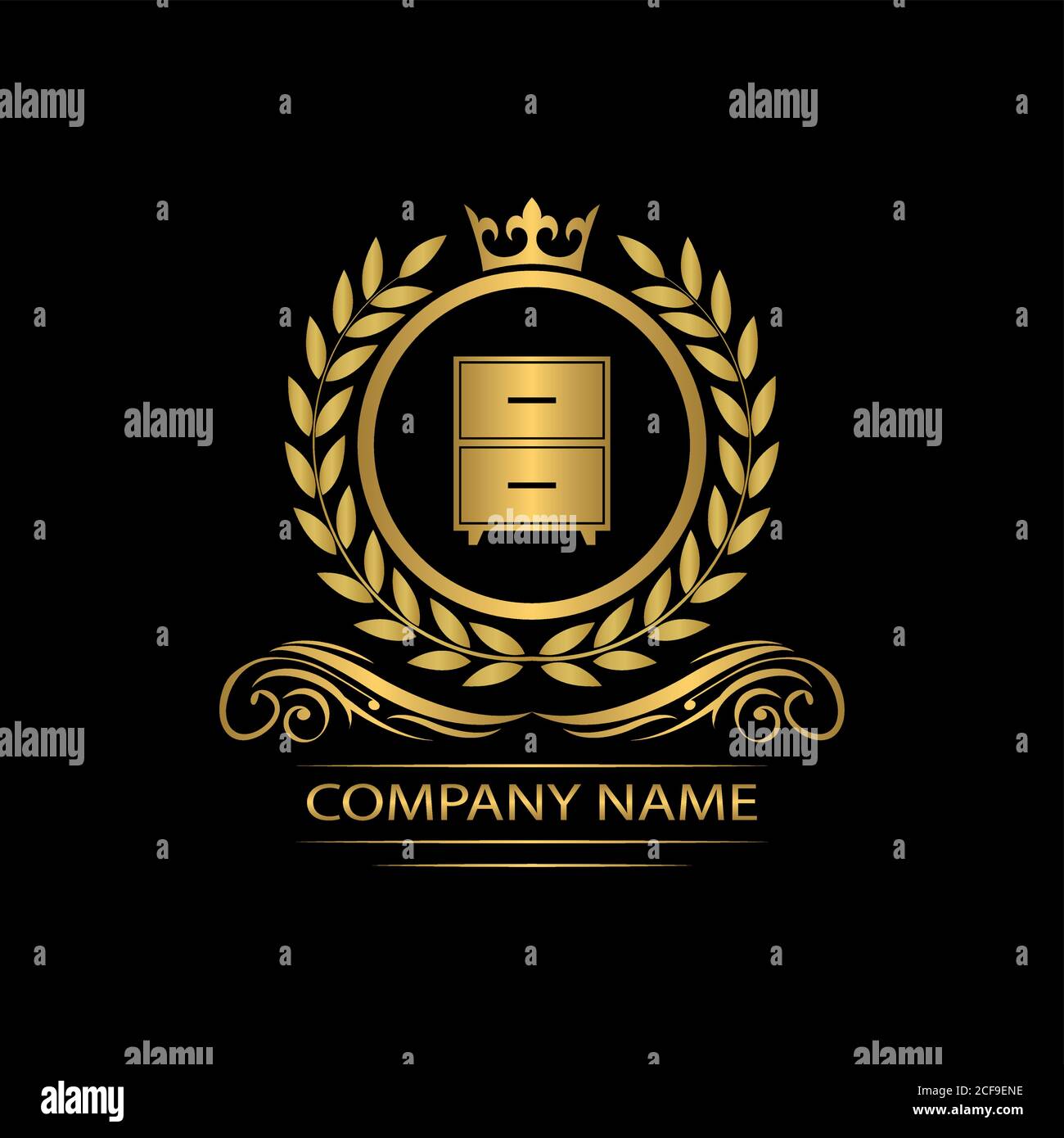 furniture logo template luxury royal vector company decorative emblem