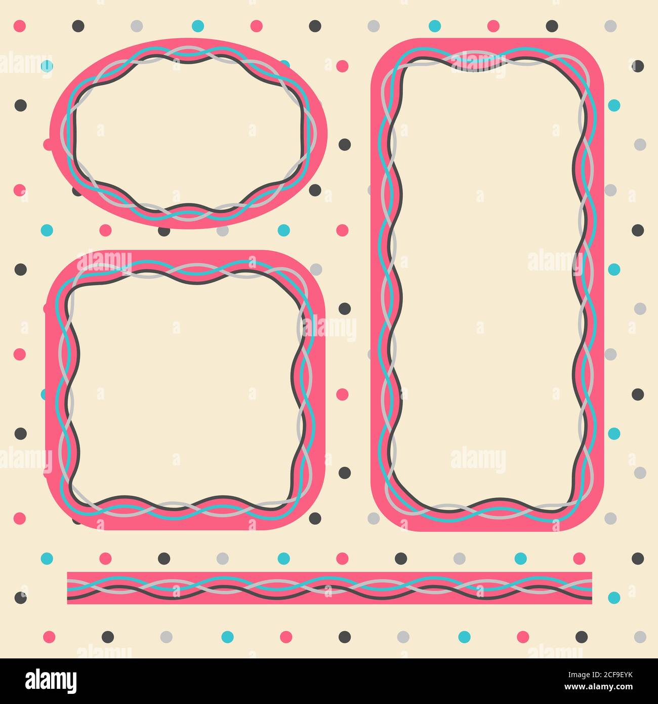 Frame set in pink colors. Vector illustration Stock Vector Image & Art ...