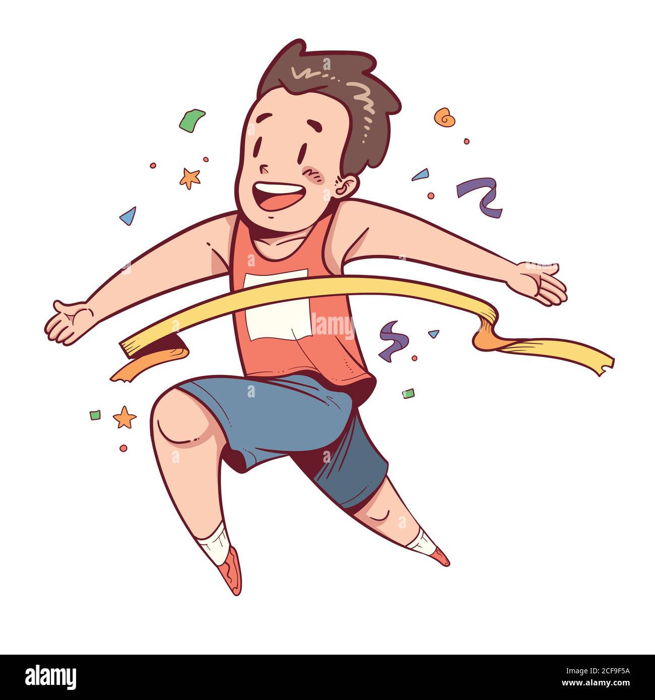 athlete / runner past the finish line Stock Vector