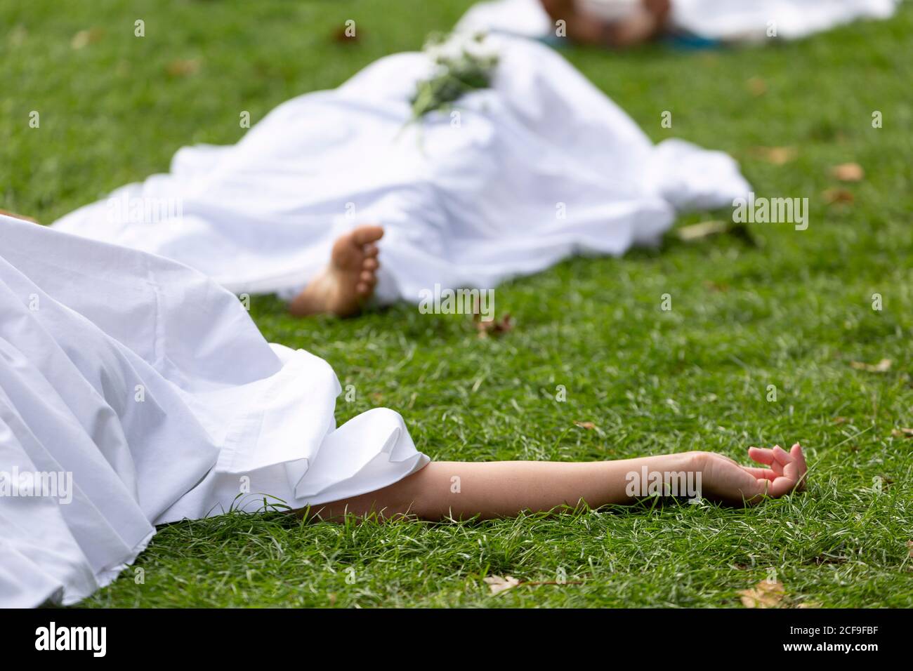 'Climate Corpses' doctor's for Extinction Rebellion demonstration, Parliament Square, London, 2 September 2020 Stock Photo