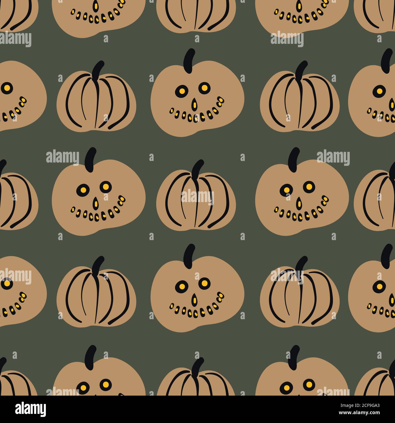 halloween pumpkin lanterns seamless vector pattern Stock Vector