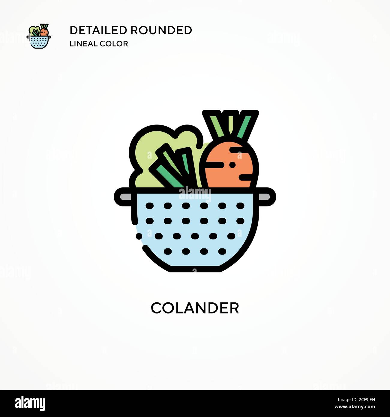 Colander vector icon. Modern vector illustration concepts. Easy to edit and customize. Stock Vector