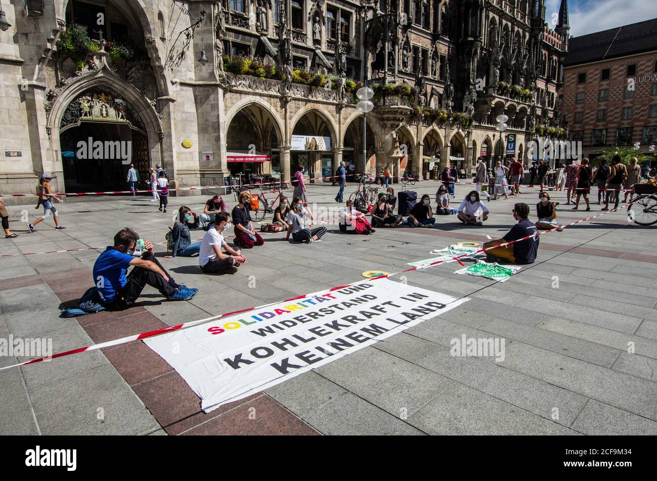 Munich, Bavaria, Germany. 4th Sep, 2020. After a long hiatus due to the Coronavirus crisis, Fridays for Future returned to the streets of Munich to stage smaller demos to build back up to the global climate strike in three weeks. Among the topics the group brought attention to were solar energy and the Mercosur arrangement with the EU. Fridays for Future originated with Greta Thunberg, a 15 year old Swedish student who protested in front of the Swedish Parliament demanding action against climate change. Since then, the so called Fridays for Future strikes have become a worldwide phenome Stock Photo