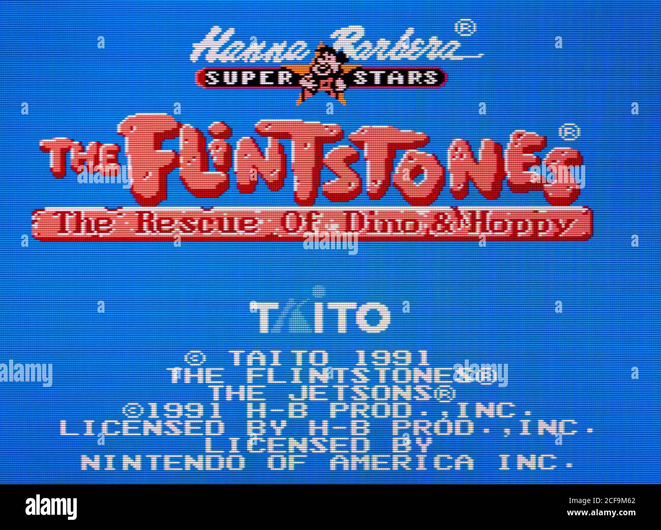 Flintstones Rescue of Dino & Hoppy - Nintendo Entertainment System - NES Videogame - Editorial use only Stock Photo