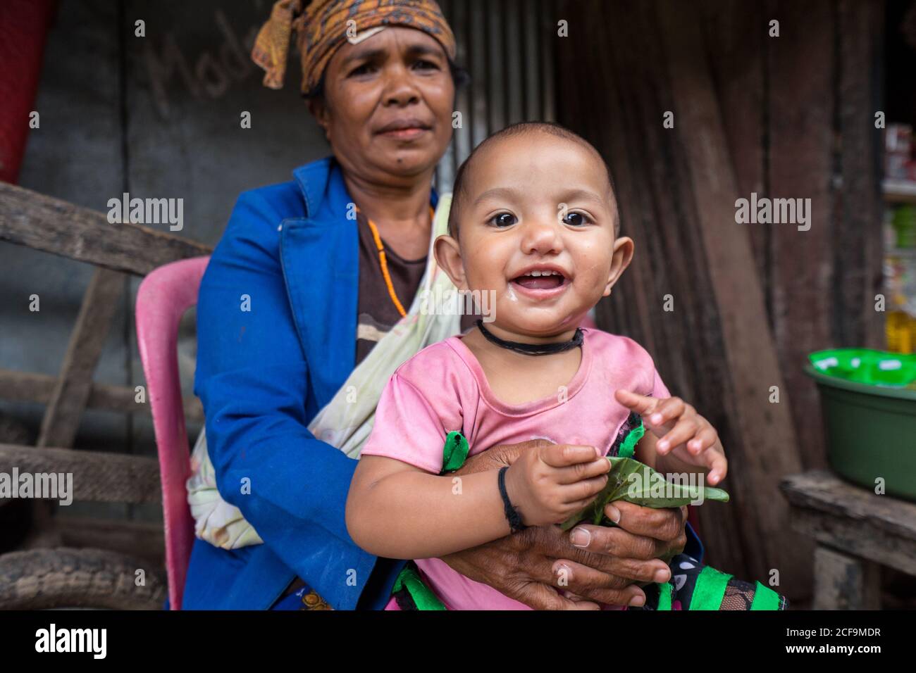 Maubisse, East Timor - AUGUST 10, 2018: Poor ethnic female with smiling ...