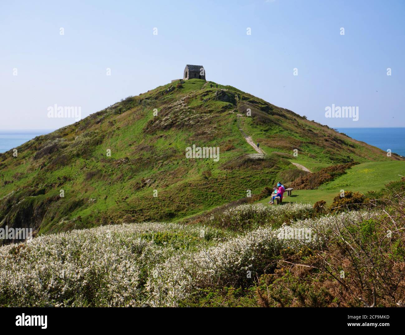 The 14th century chapel of St Michael at Rame Head in Cornwall Stock