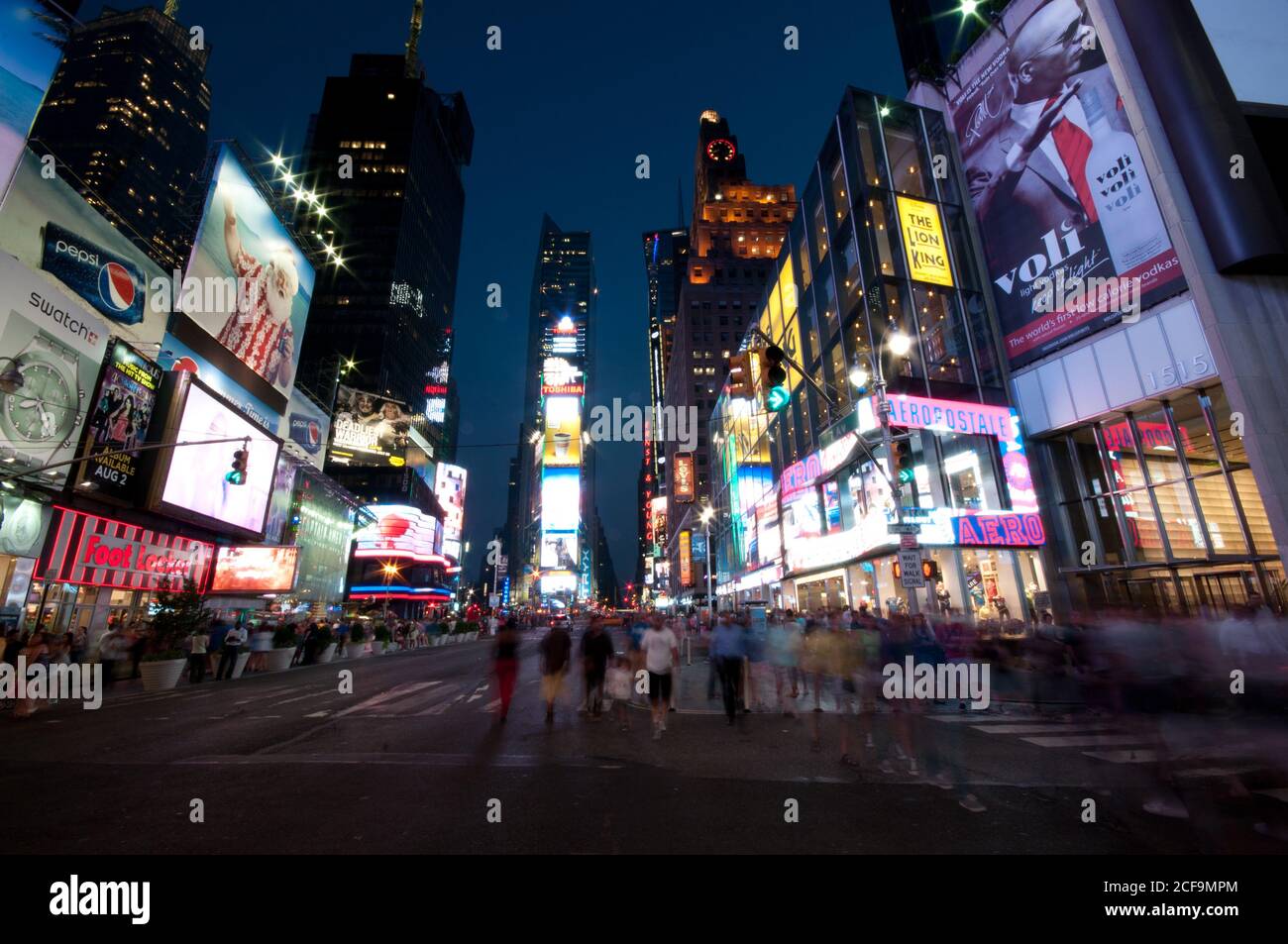 New York Times Square with illuminated billboards, USA Stock Photo