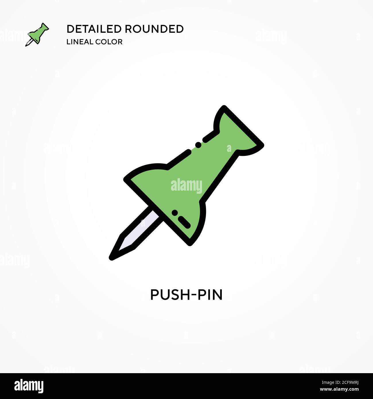 Green push pin icon realistic hi-res stock photography and images - Alamy