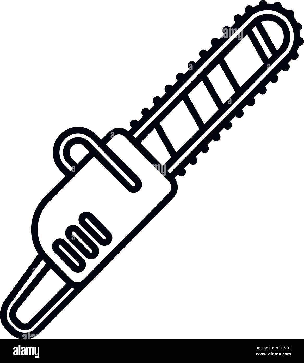 Gasoline chain saw icon. Outline gasoline chain saw vector icon for web