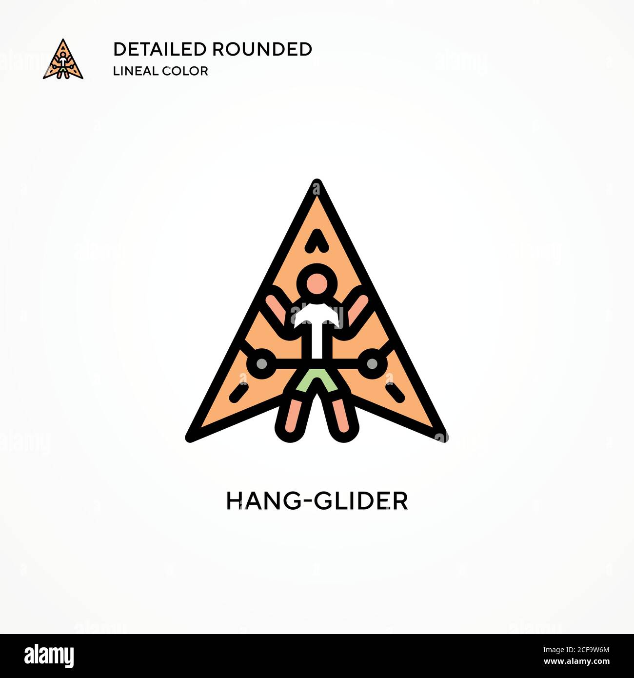 Hang-glider vector icon. Modern vector illustration concepts. Easy to edit and customize. Stock Vector