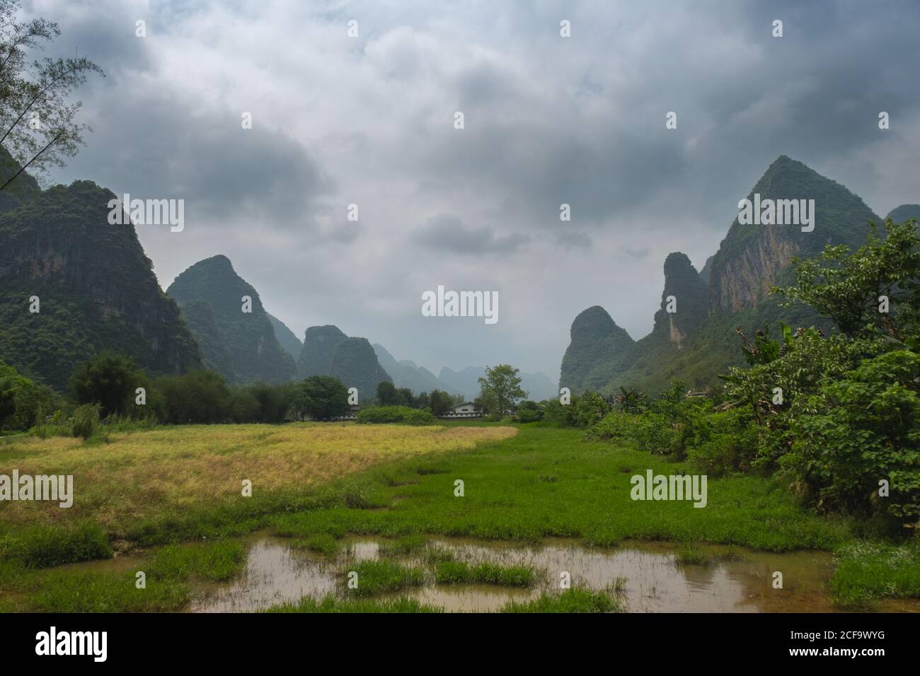 Photo of the Karst mountains in Yangshuo China Stock Photo