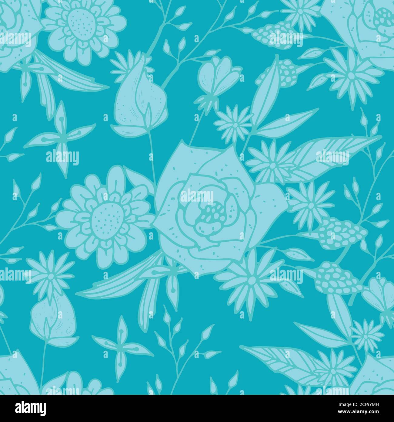 Hand Drawn Seamless Background With Floral Ornaments Stock Vector Image ...