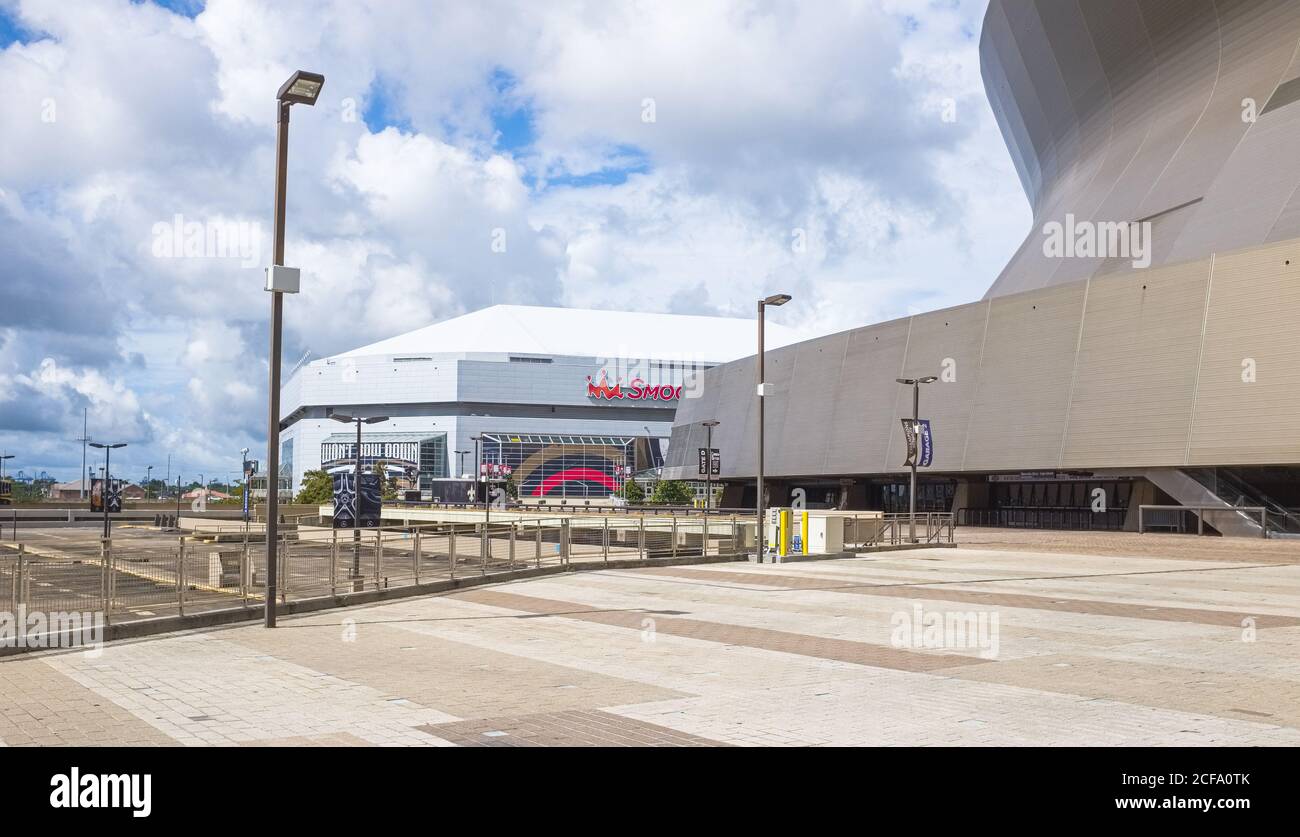 Superdome and Smoothie King Center Stock Photo