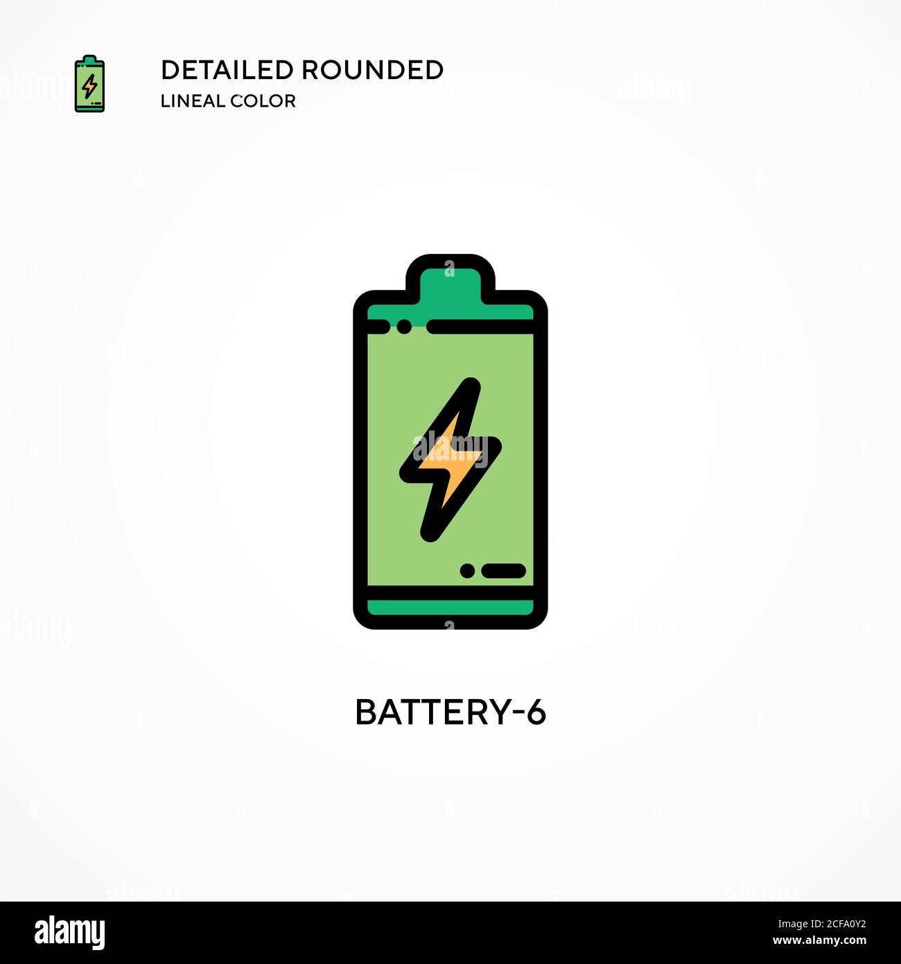Battery-6 vector icon. Modern vector illustration concepts. Easy to edit and customize. Stock Vector