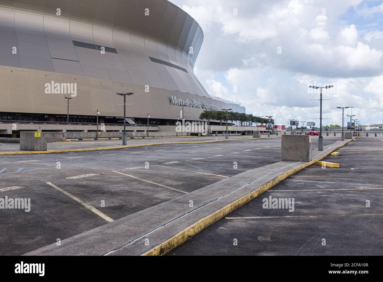 New Orleans, Louisiana/USA - 8/29/2020: Mercedes-Benz Superdome and Parking Lot Stock Photo