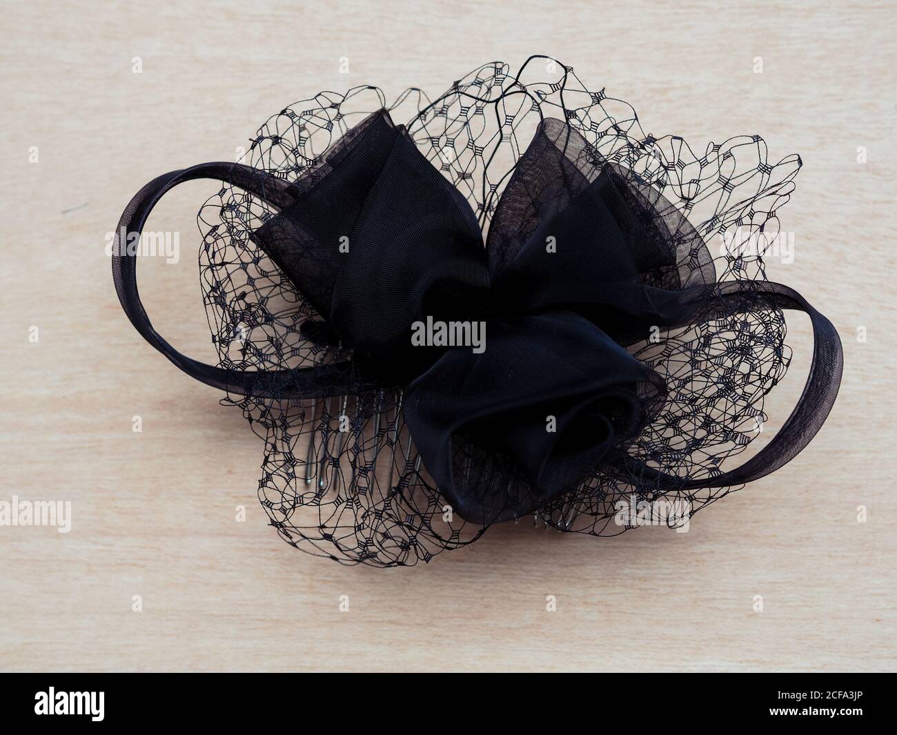 Closeup shot of a black hairband with lace Stock Photo