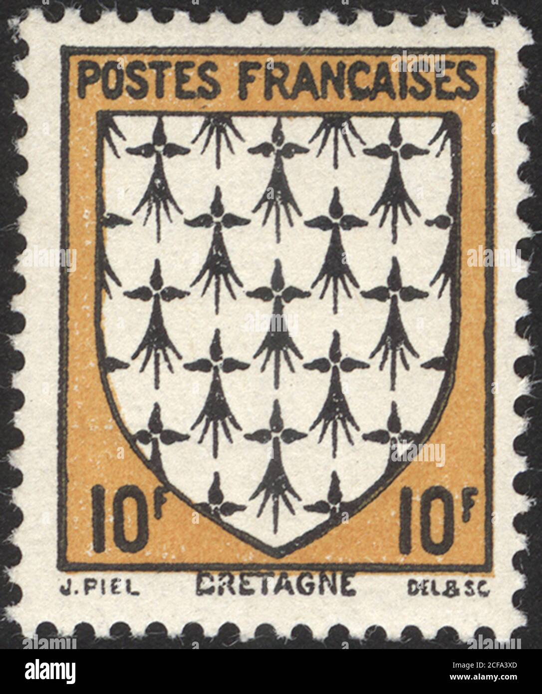 Postage stamps of the France. Stamp printed in the France. Stamp printed by France Stock Photo ...