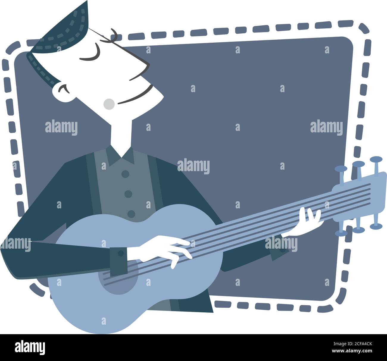 Retro Style Illustration Of A Man Playing The Guitar Stock Vector Image